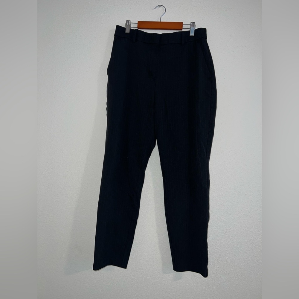 Black pinstripe slacks
